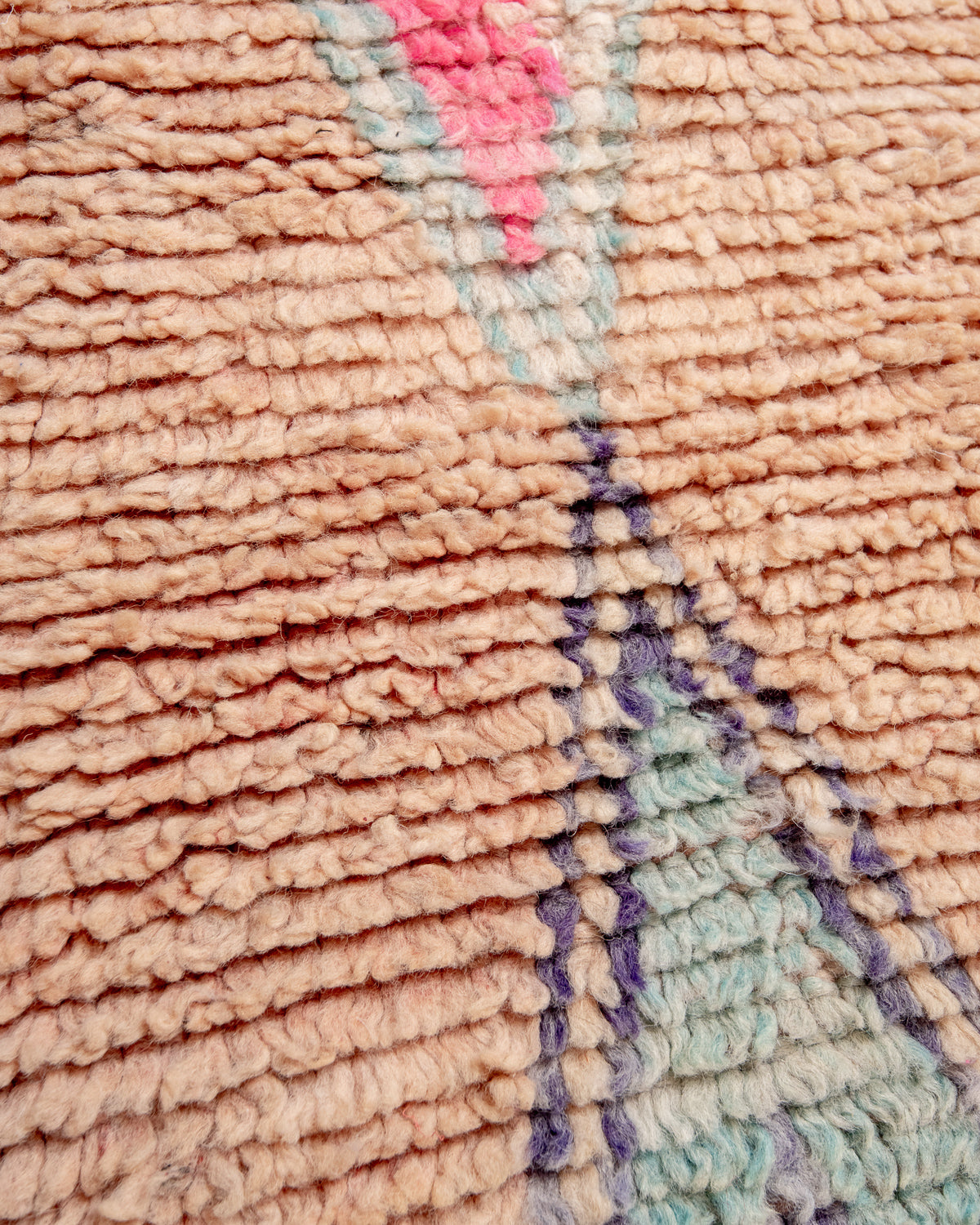 Modern, designer, handcrafted Berber runner rug from Morocco. Vintage carpet with beautiful colours and patterns and fluffy texture.